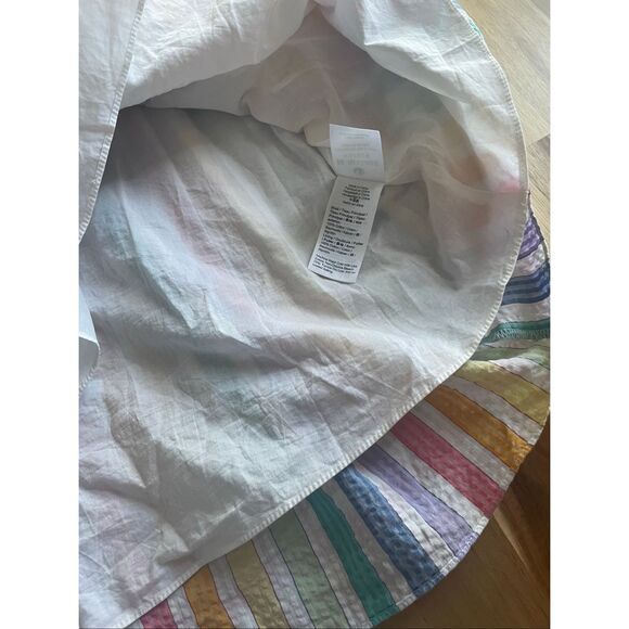 J. Crew Dress Faux Wrap Rainbow Gingham Seersucker Tiered Midi - Picture 6 of 8